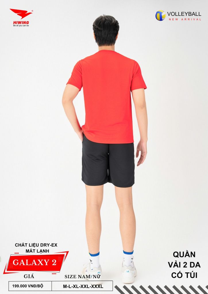 Áo Bóng Chuyền Nam Nữ Hiwing Galaxy 2 Màu Đỏ Mới Nhất 2026