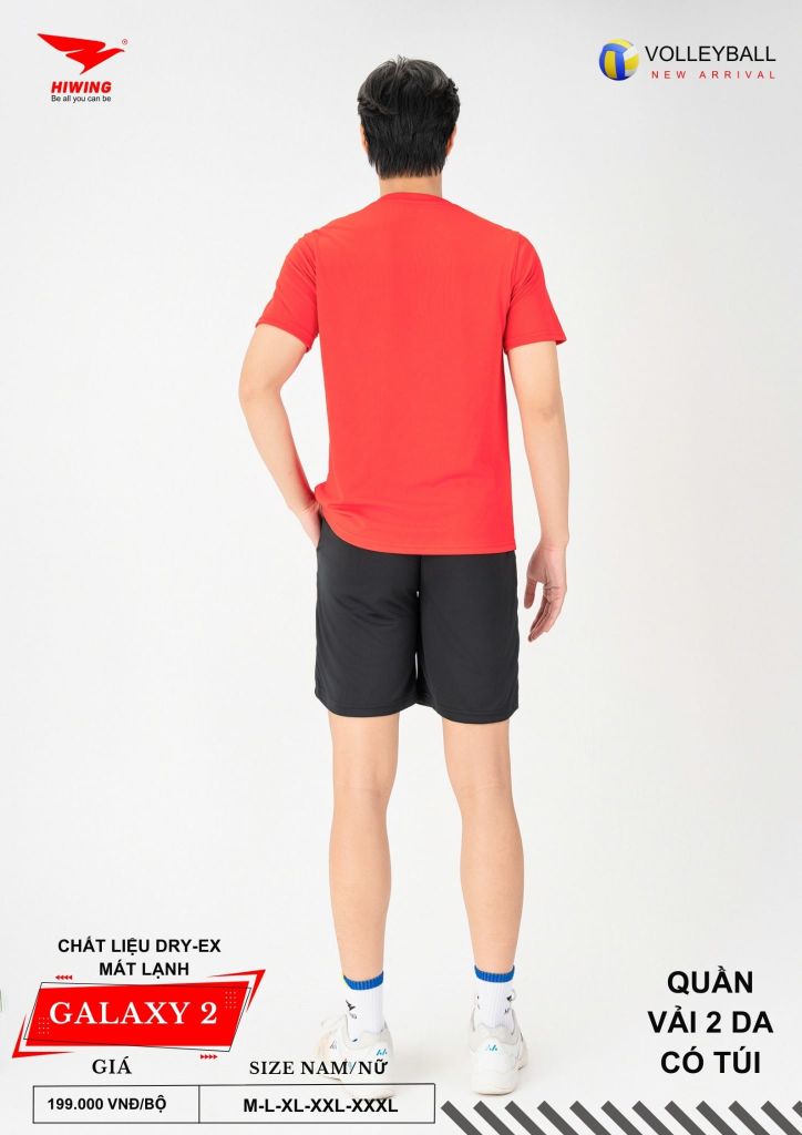 Áo Bóng Chuyền Nam Nữ Hiwing Galaxy 2 Màu Đỏ Mới Nhất 2026
