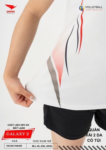 Áo Bóng Chuyền Nam Nữ Hiwing Galaxy 2 Màu Trắng Mới Nhất 2026
