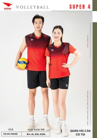Áo Bóng Chuyền Hiwing Super 4 Nam Nữ Màu Đỏ New 2026