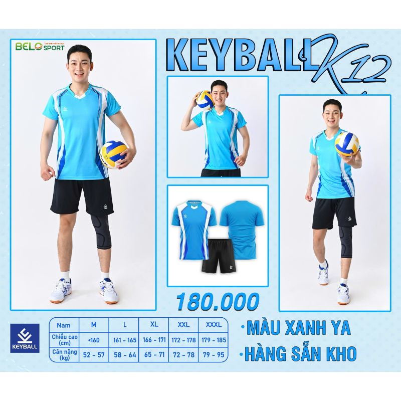 Áo Bóng Chuyền Keyball K12 - Màu Trắng