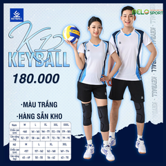Áo Bóng Chuyền Keyball K12 - Màu Trắng
