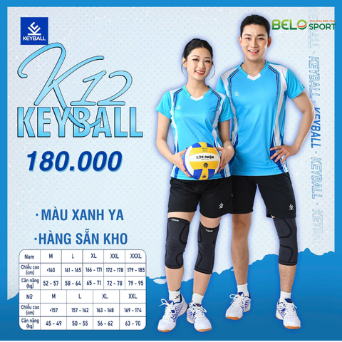 Áo Bóng Chuyền Keyball K12 - Màu Xanh