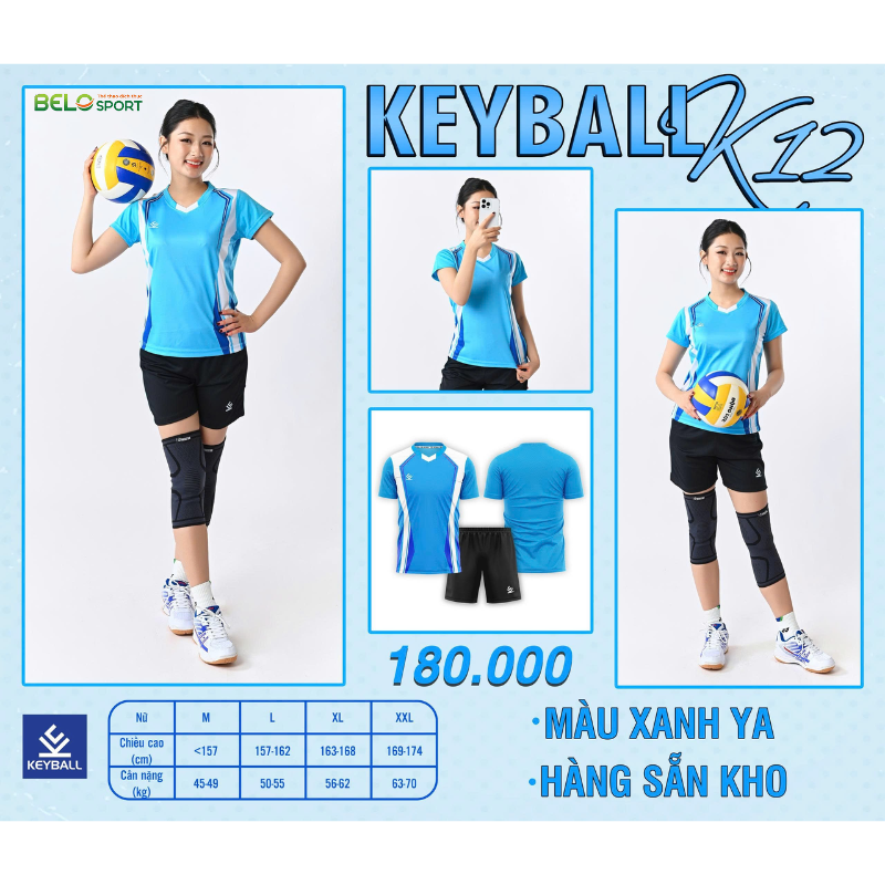 Áo Bóng Chuyền Keyball K12 - Màu Trắng