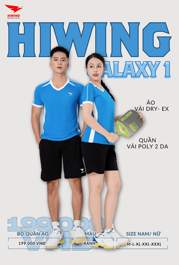 Áo Bóng Chuyền , Pickleball Hiwing Galaxy 1 - Màu Xanh