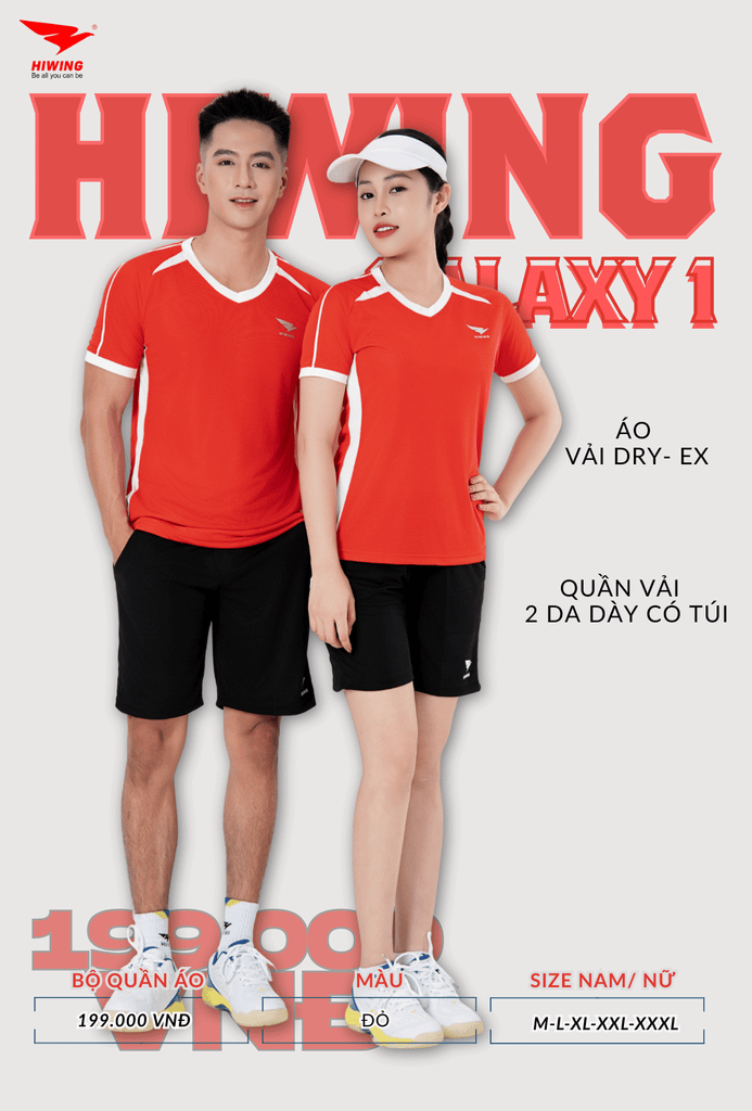 Áo Bóng Chuyền , Pickleball Hiwing Galaxy 1 - Màu Đỏ