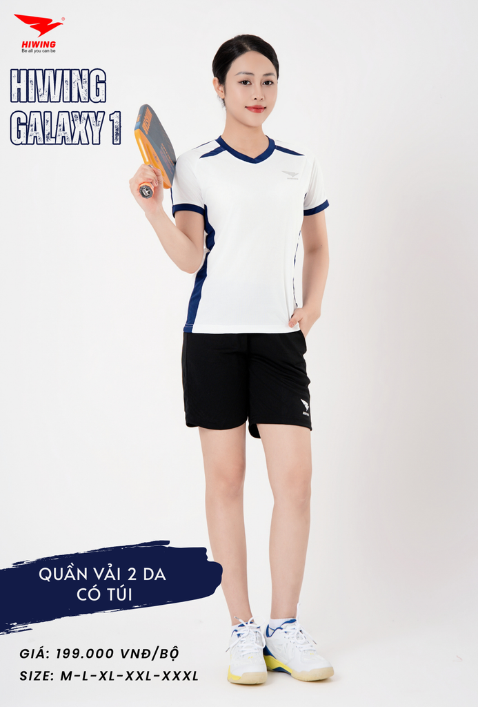 Áo Bóng Chuyền , Pickleball Hiwing Galaxy 1 - Màu Trắng