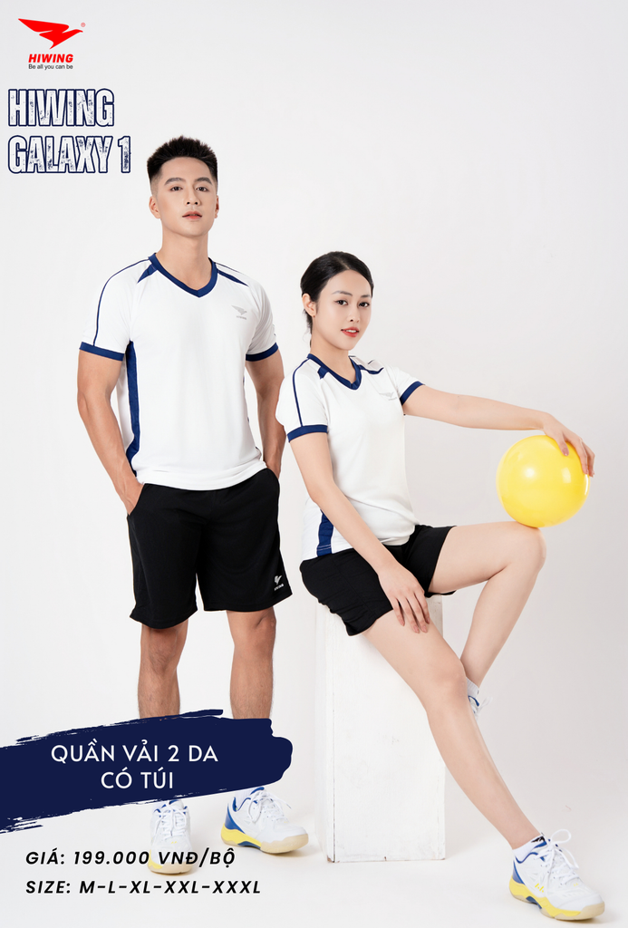 Áo Bóng Chuyền , Pickleball Hiwing Galaxy 1 - Màu Trắng