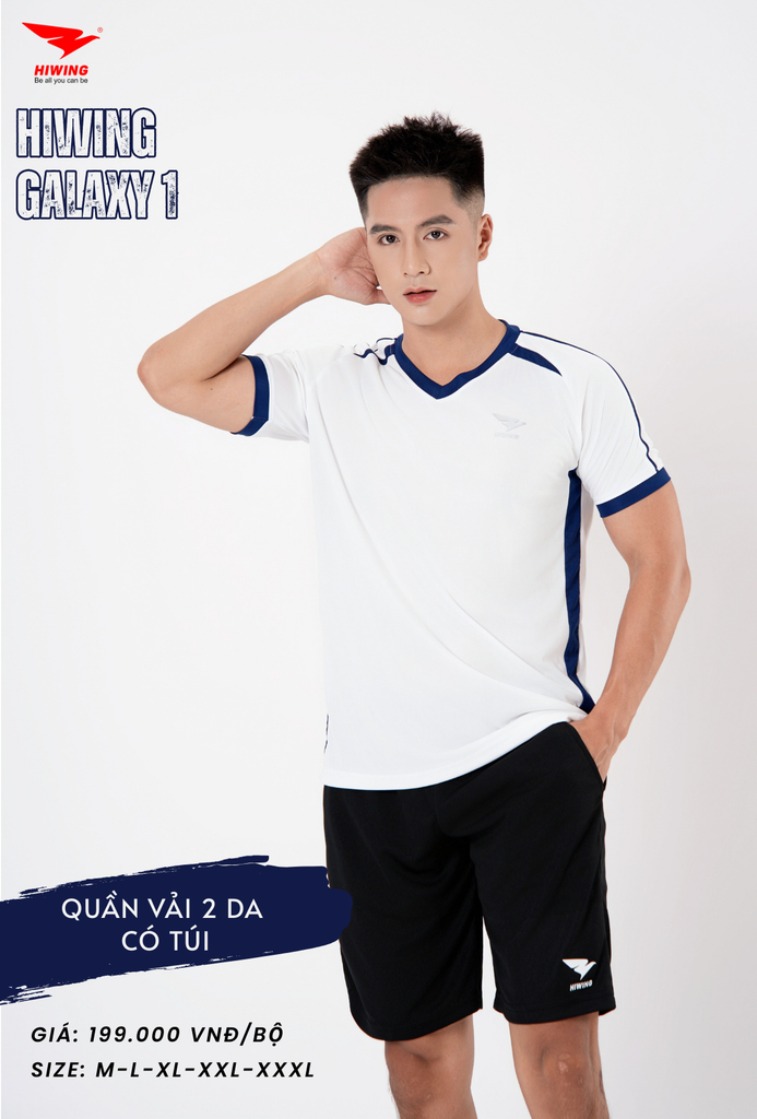 Áo Bóng Chuyền , Pickleball Hiwing Galaxy 1 - Màu Trắng