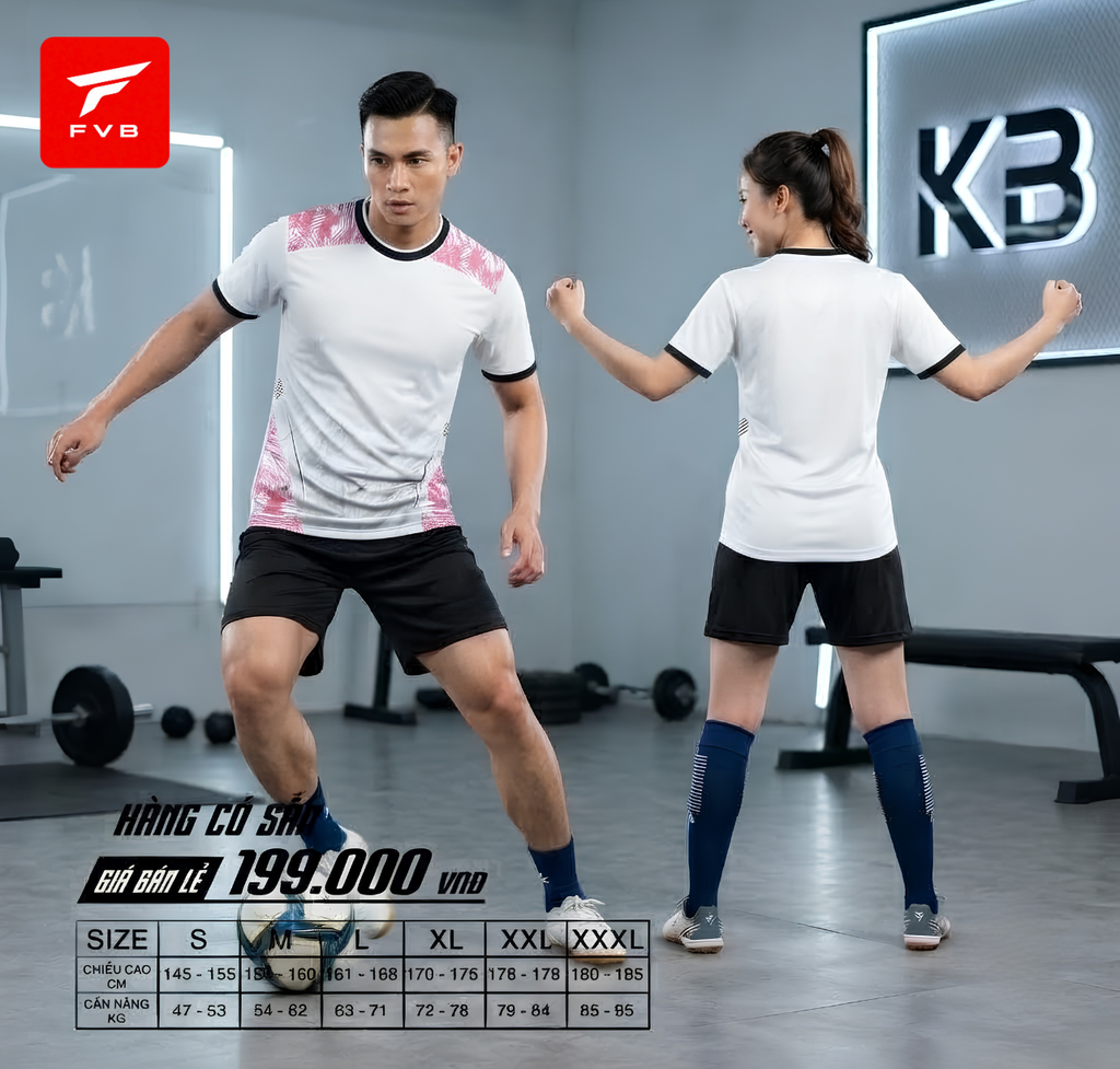 Áo Bóng Đá FVB HG003 Màu Trắng — Thiết Kế Mạnh Mẽ, Thoáng Khí, Giá Tốt