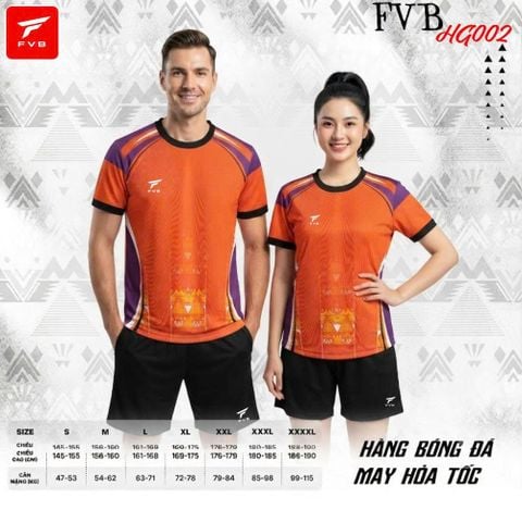 Áo Bóng Đá FVB HG002 Màu Cam– Thiết Kế Hiện Đại Tối Ưu Cho Mọi Trận Đấu