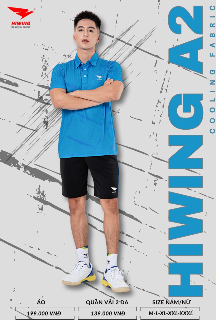 Áo Cầu Lông , Pickleball Hiwing A2 - Màu Trắng