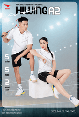 Áo Cầu Lông , Pickleball Hiwing A2 - Màu Trắng