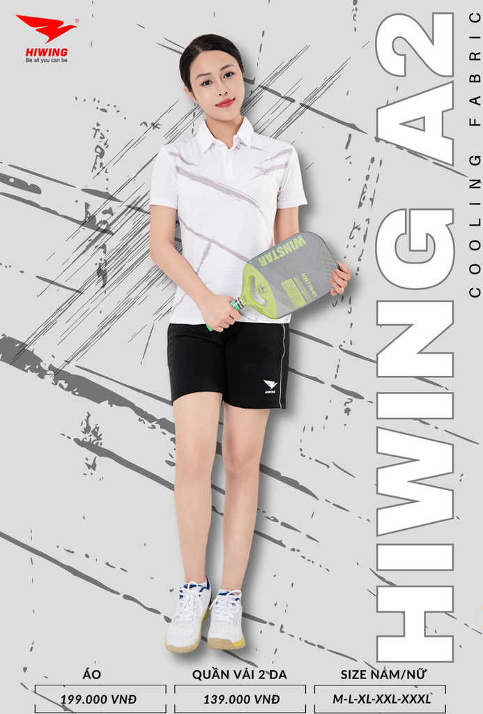 Áo Cầu Lông , Pickleball Hiwing A2 - Màu Xanh Da