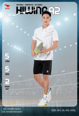 Áo Cầu Lông , Pickleball Hiwing A2 - Màu Trắng