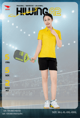 Áo Cầu Lông , Pickleball Hiwing A2 - Màu Vàng