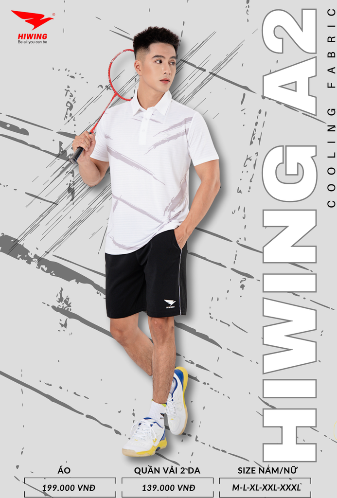 Áo Cầu Lông , Pickleball Hiwing A2 - Màu Vàng