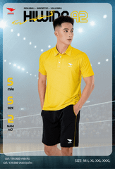 Áo Cầu Lông , Pickleball Hiwing A2 - Màu Vàng
