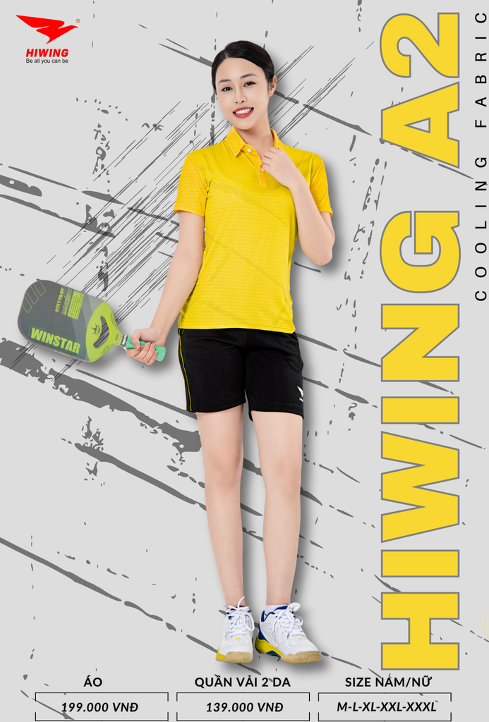 Áo Cầu Lông , Pickleball Hiwing A2 - Màu Trắng