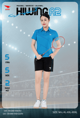 Áo Cầu Lông , Pickleball Hiwing A2 - Màu Xanh Da