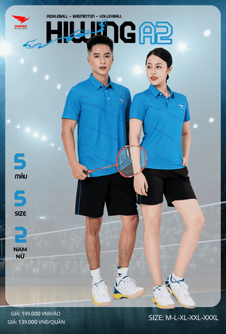 Áo Cầu Lông , Pickleball Hiwing A2 - Màu Xanh Da