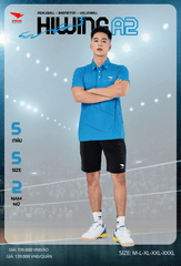 Áo Cầu Lông , Pickleball Hiwing A2 - Màu Xanh Da