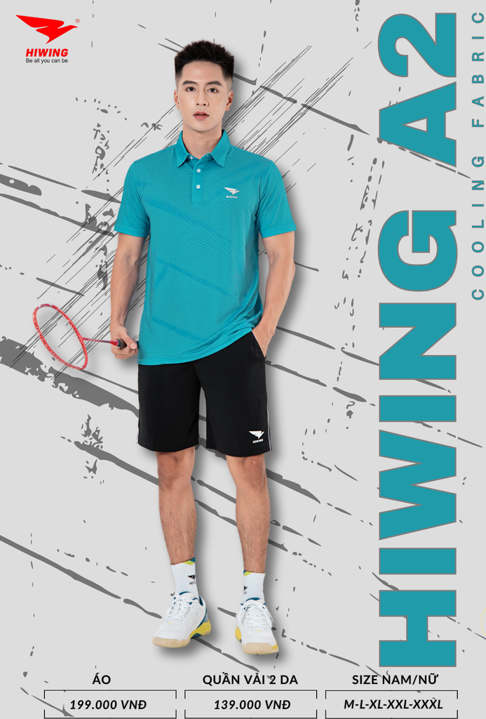 Áo Cầu Lông , Pickleball Hiwing A2 - Màu Trắng