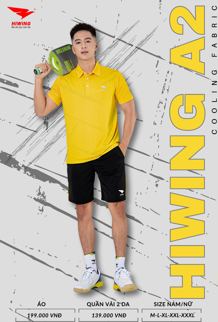 Áo Cầu Lông , Pickleball Hiwing A2 - Màu Xanh Lý