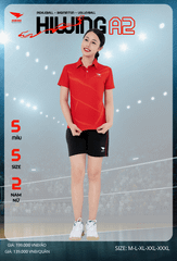 Áo Cầu Lông , Pickleball Hiwing A2 - Màu Đỏ