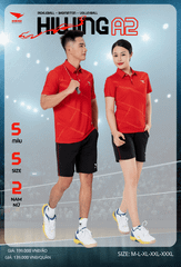 Áo Cầu Lông , Pickleball Hiwing A2 - Màu Đỏ