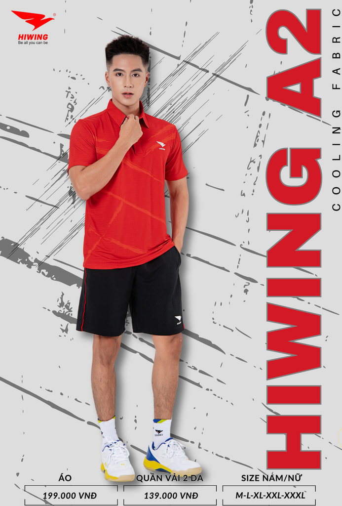 Áo Cầu Lông , Pickleball Hiwing A2 - Màu Trắng