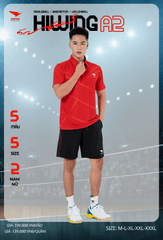 Áo Cầu Lông , Pickleball Hiwing A2 - Màu Đỏ