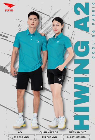 Áo Cầu Lông , Pickleball Hiwing A2 - Màu Xanh Lý