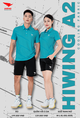 Áo Cầu Lông , Pickleball Hiwing A2 - Màu Xanh Lý