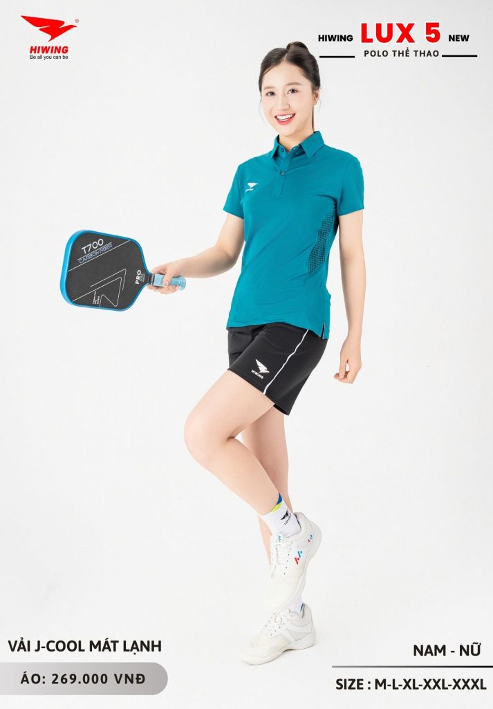 Áo Cầu Lông Pickleball Bóng Chuyền Hiwing Lux 5 Nam Nữ Màu Xanh Lý