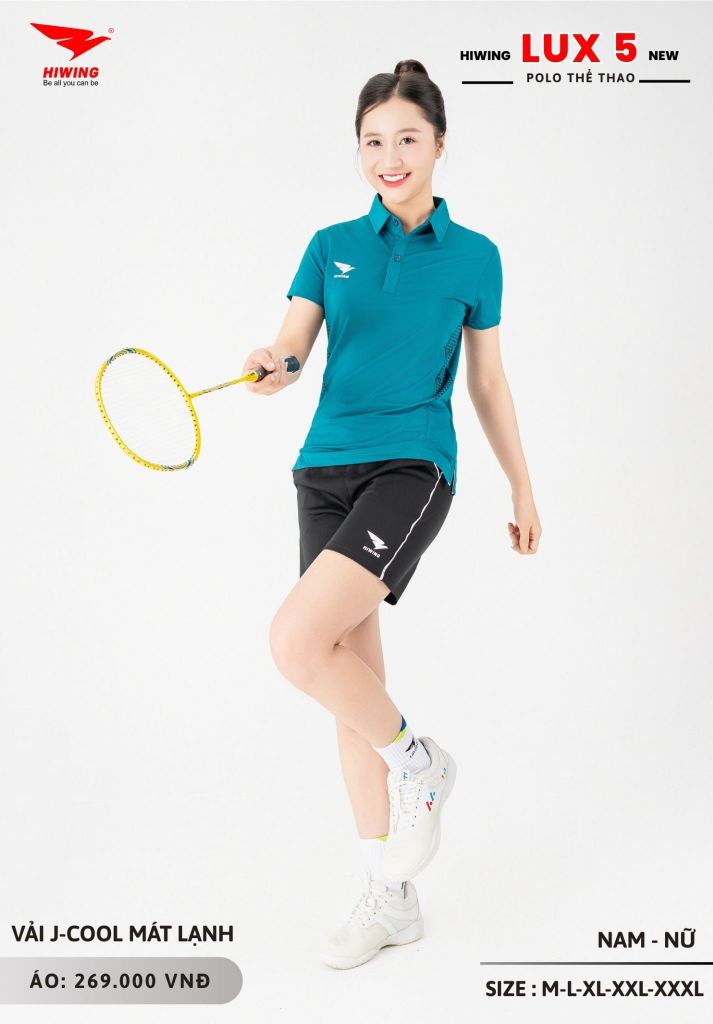 Áo Cầu Lông Pickleball Bóng Chuyền Hiwing Lux 5 Nam Nữ Màu Xanh Lý