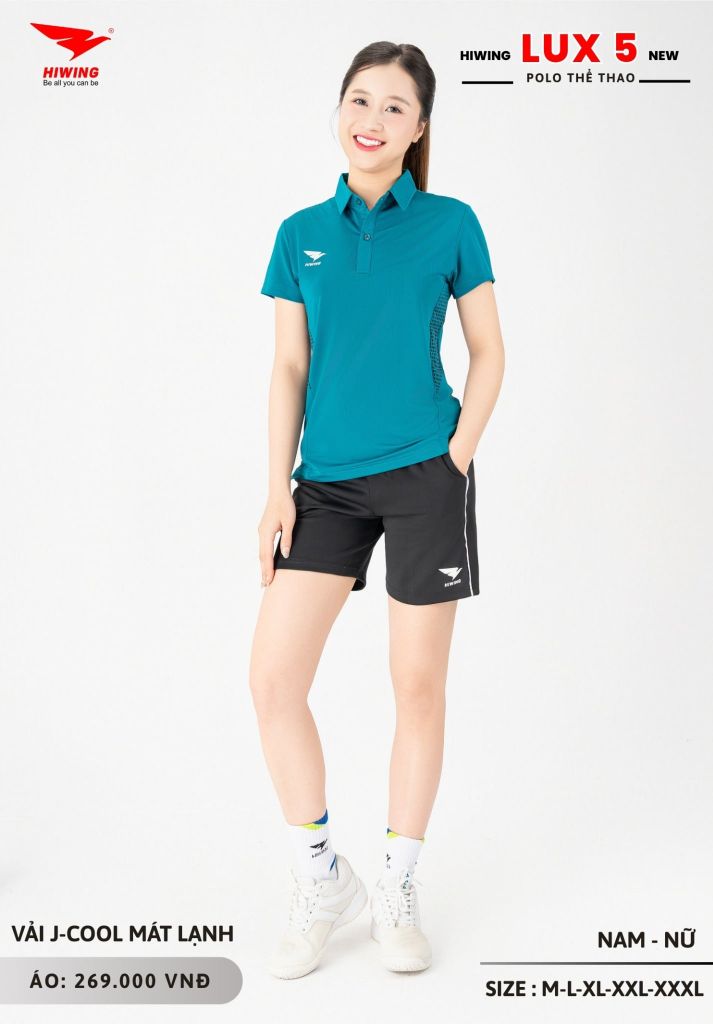 Áo Cầu Lông Pickleball Bóng Chuyền Hiwing Lux 5 Nam Nữ Màu Xanh Lý