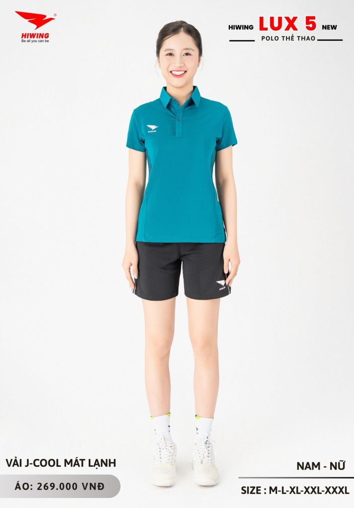 Áo Cầu Lông Pickleball Bóng Chuyền Hiwing Lux 5 Nam Nữ Màu Xanh Lý