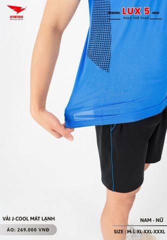 Áo Cầu Lông Pickleball Bóng Chuyền Hiwing Lux 5 Nam Nữ Màu Xanh Da