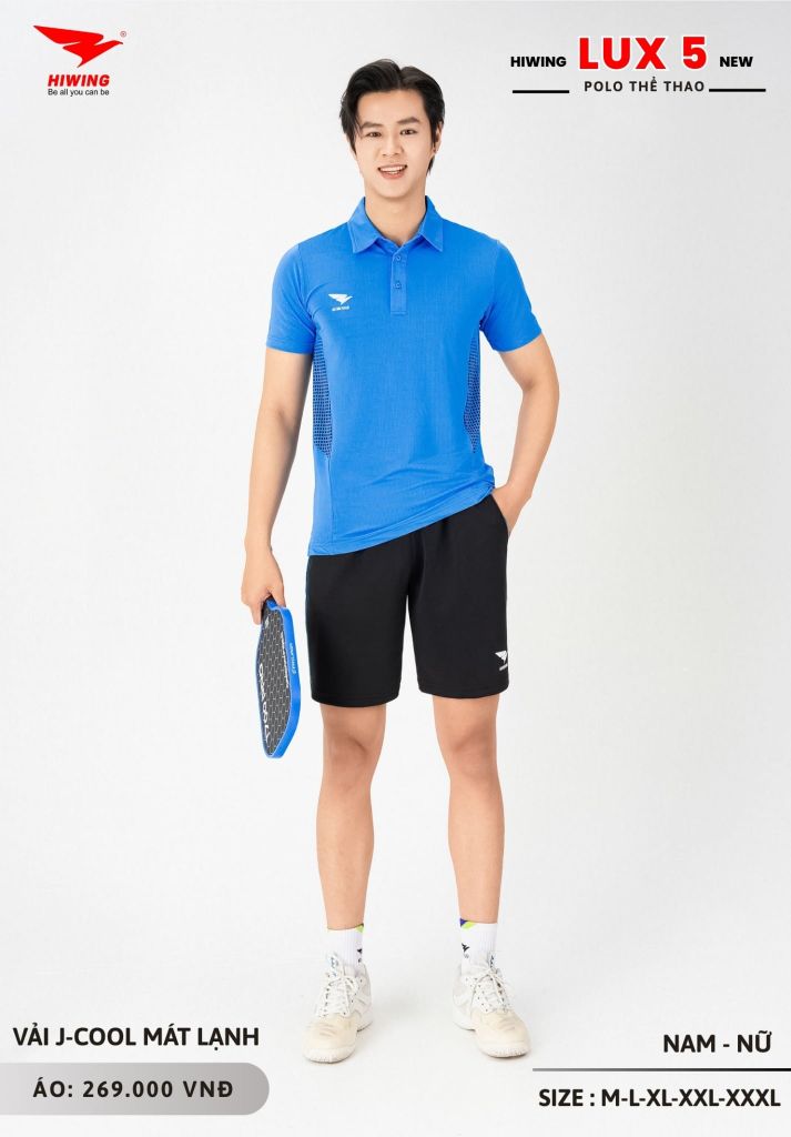 Áo Cầu Lông Pickleball Bóng Chuyền Hiwing Lux 5 Nam Nữ Màu Xanh Da