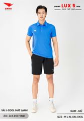 Áo Cầu Lông Pickleball Bóng Chuyền Hiwing Lux 5 Nam Nữ Màu Xanh Da