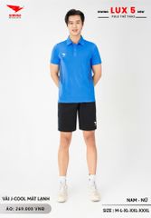 Áo Cầu Lông Pickleball Bóng Chuyền Hiwing Lux 5 Nam Nữ Màu Xanh Da