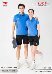 Áo Cầu Lông Pickleball Bóng Chuyền Hiwing Lux 5 Nam Nữ Màu Xanh Da
