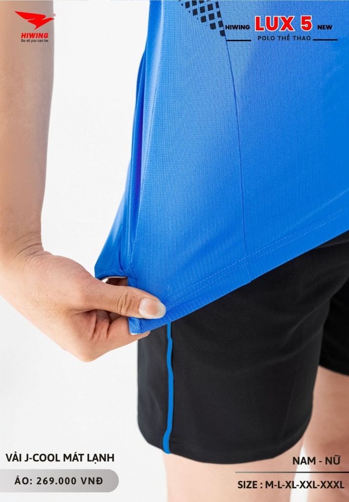 Áo Cầu Lông Pickleball Bóng Chuyền Hiwing Lux 5 Nam Nữ Màu Xanh Da