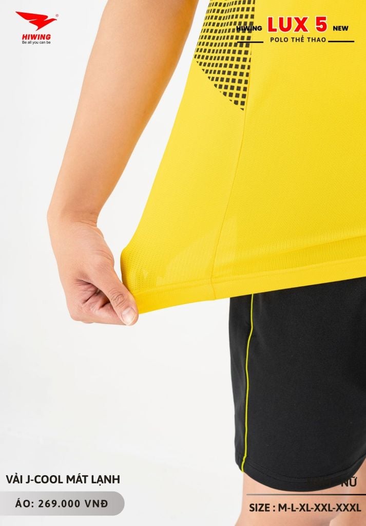 Áo Cầu Lông Pickleball Bóng Chuyền Hiwing Lux 5 Nam Nữ Màu Vàng