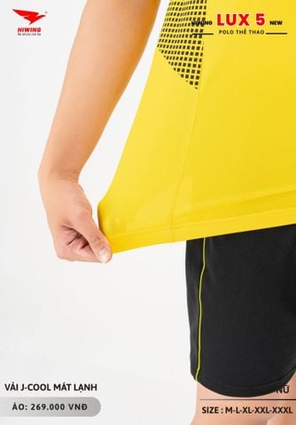 Áo Cầu Lông Pickleball Bóng Chuyền Hiwing Lux 5 Nam Nữ Màu Vàng