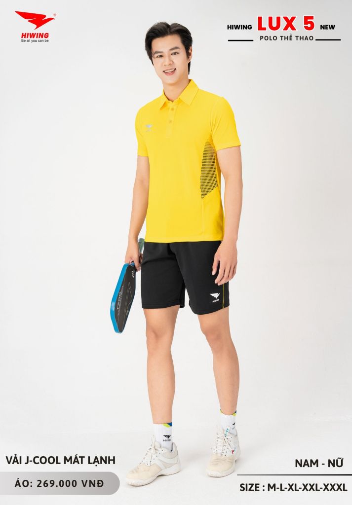 Áo Cầu Lông Pickleball Bóng Chuyền Hiwing Lux 5 Nam Nữ Màu Vàng