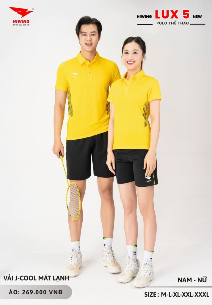 Áo Cầu Lông Pickleball Bóng Chuyền Hiwing Lux 5 Nam Nữ Màu Vàng