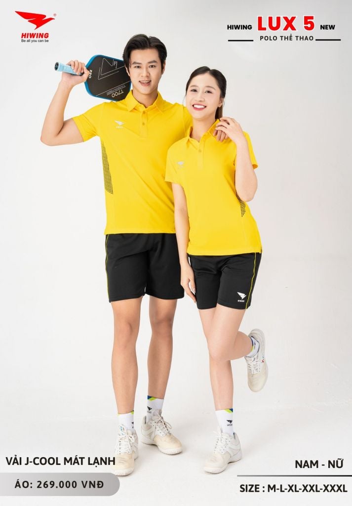 Áo Cầu Lông Pickleball Bóng Chuyền Hiwing Lux 5 Nam Nữ Màu Vàng