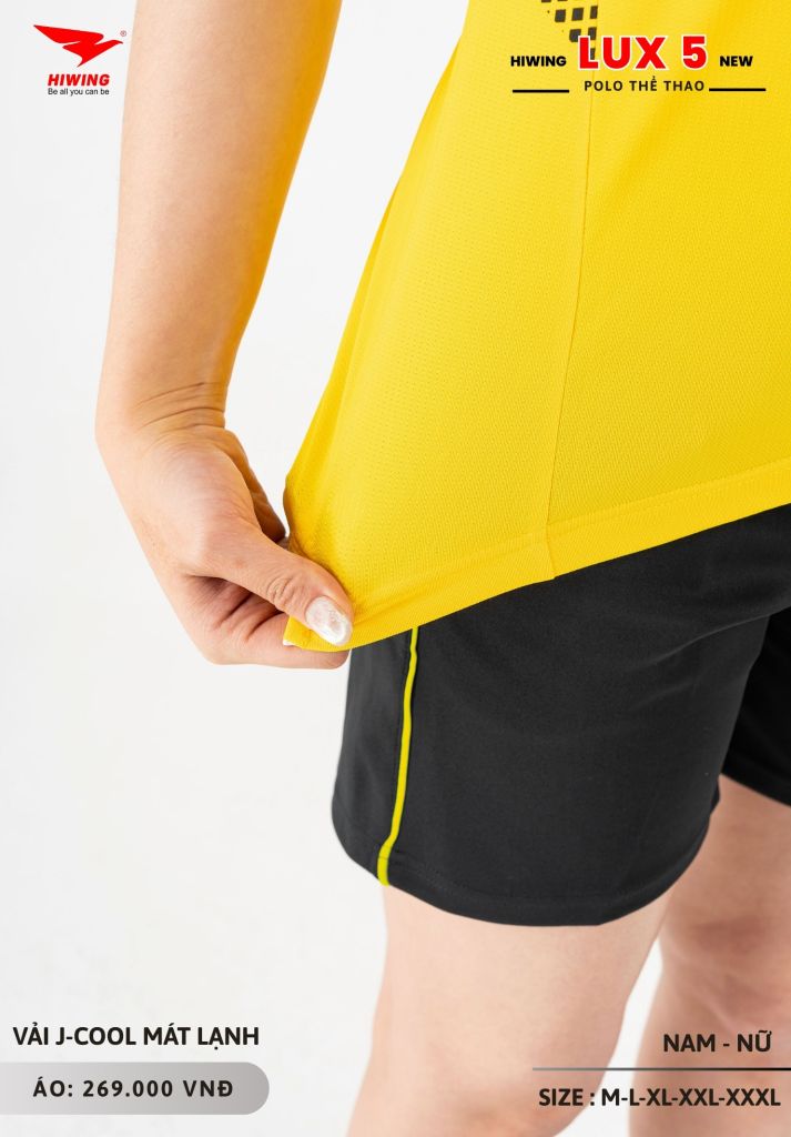 Áo Cầu Lông Pickleball Bóng Chuyền Hiwing Lux 5 Nam Nữ Màu Vàng